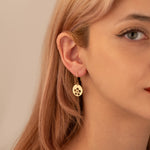 925 Sterling Silver 14K Solid Gold Daisy Dangle Earrings