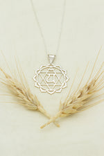 925 Sterling Silver Gold Heart Chakra Necklace