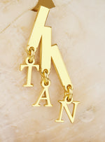 925 Sterling Silver Personalized Tiny 3 Initials Earring