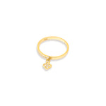 925 Sterling Silver Heart Dangle Ring