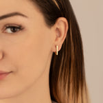 925 Sterling Silver Kenarlari Domed Üçgen Earrings