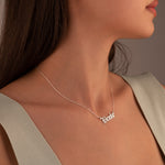 925 Sterling Silver Old English Name Necklace