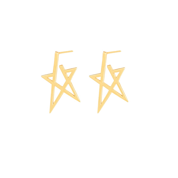 925 Sterling Silver Modern Star Earring