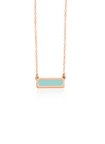 925 Sterling Silver Enamel Rectangle Bar Necklace