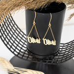 925 Sterling Silver Wizard Harry P. Font Name Dangle & Drop Earring