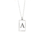 925 Sterling Silver Initial Tag Necklace