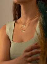 925 Sterling Silver Personalized Double Name Double Chain Necklace