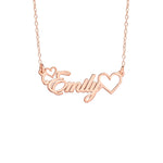 925 Sterling Silver Heart Name Necklace ,