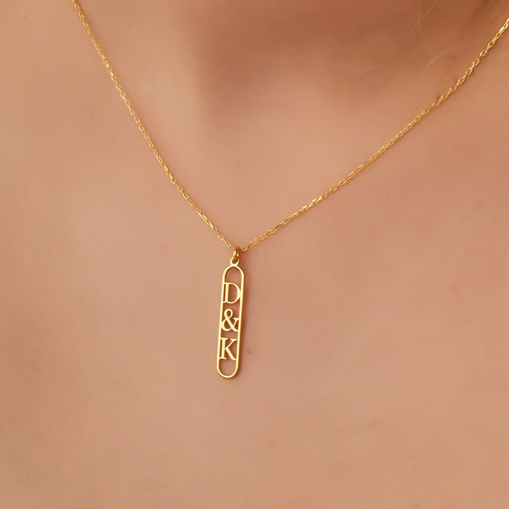 925 Sterling Silver Personalized Two Letter Necklace