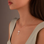 925 Sterling Silver Custom Name Cross Necklace