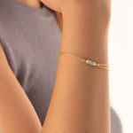 925 Sterling Silver Turquoise Bar Bracelet