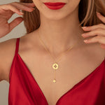 925 Sterling Silver Dangle Clover Necklace