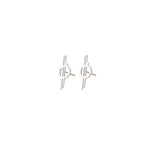 925 Sterling Silver Chandrila Star Line Stud Earrings