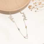 925 Sterling Silver Personalized Two Name Necklace With Heart