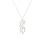 925 Sterling Silver Moon And Star Necklace