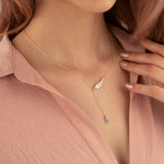 925 Sterling Silver Wing Lariat Necklace