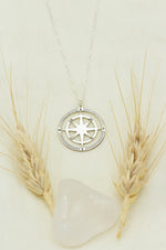 925 Sterling Silver Compass Necklace