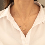 925 Sterling Silver Dörtgen Ring Tutucu Necklace