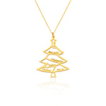 925 Sterling Silver Christmas Family Tree Necklace