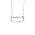 925 Sterling Silver 14K Solid Gold Minimalist Rectangle Anniversary Necklace