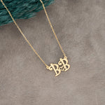 925 Sterling Silver Heart Two Initial Necklace