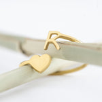 925 Sterling Silver Initial Heart Open Ring