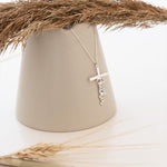 925 Sterling Silver Custom Name Cross Necklace