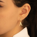 925 Sterling Silver Dangle Initial Earring 94