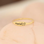 925 Sterling Silver Tiny Personalized Name Ring For Mother