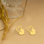 925 Sterling Silver Double Heart Drop Earrings