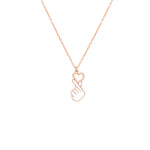 925 Sterling Silver Korean Love Heart Necklace