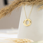 925 Sterling Silver Personalized Circles Necklace 2 Hoop