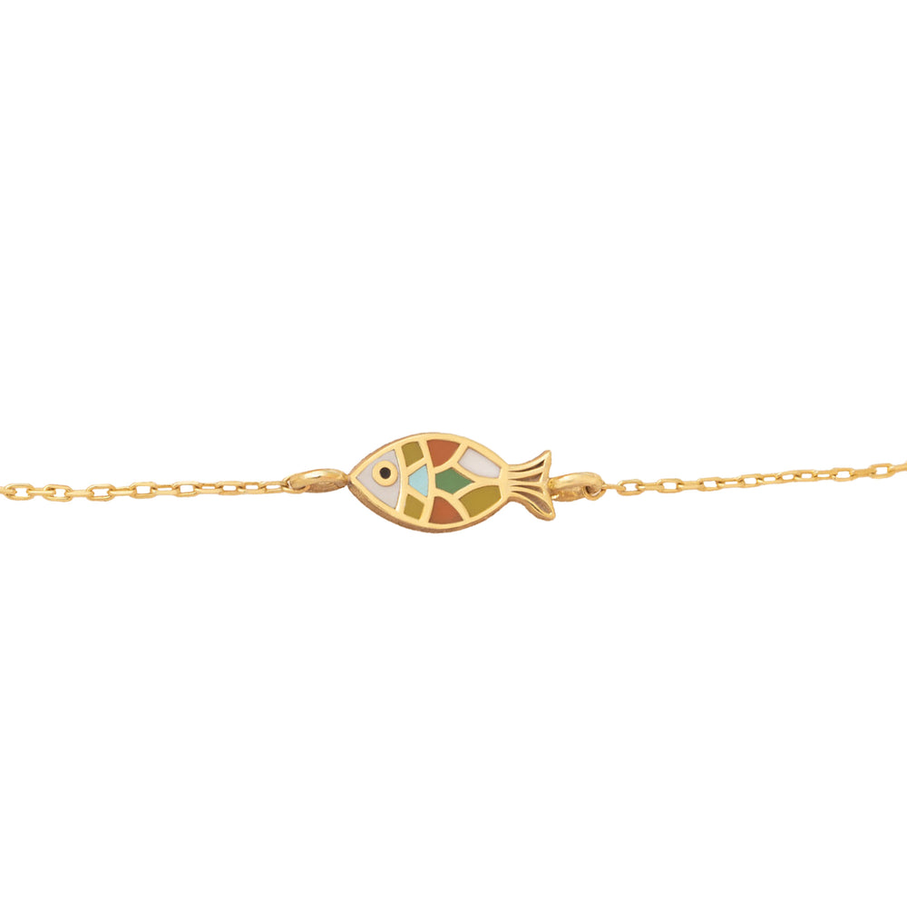 925 Sterling Silver Multicolored Fish Bracelet
