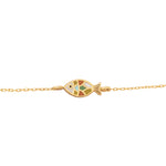 925 Sterling Silver Multicolored Fish Bracelet