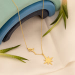 925 Sterling Silver Initial Pole Star Necklace