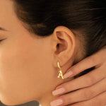 925 Sterling Silver Dangle Initial Earring 94