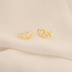 925 Sterling Silver Heart With Plane Earring