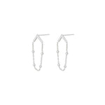925 Sterling Silver Figaro Chain Triangle Stud Earring,