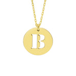 925 Sterling Silver Initial Disk Necklace