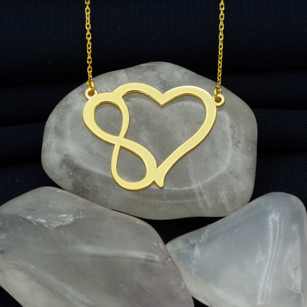 925 Sterling Silver Heart Infinity Necklace