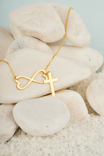 925 Sterling Silver Infinity Cross Y Necklace
