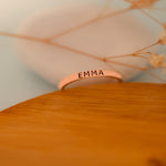925 Sterling Silver Personalized Slim Engraved Ring