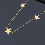 925 Sterling Silver 3 Star Necklace