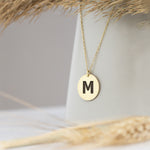 925 Sterling Silver Personalized Initial Disc Necklace