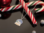 925 Sterling Silver Snow Globe Christmas Necklace
