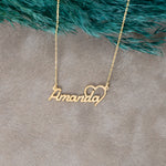 925 Sterling Silver Name With Heart Necklace
