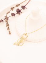 925 Sterling Silver Cat And Name Necklace