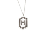 925 Sterling Silver Hexagon Initial Necklace