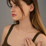 925 Sterling Silver İçi Boş Heart