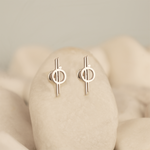 925 Sterling Silver Chandrila Star Line Stud Earrings